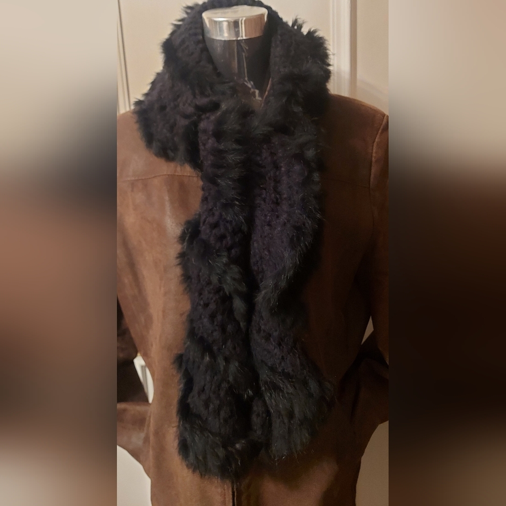 Mob Wife Rabbit Fur Scarf Lapin Fur Statement Wrap Old Money Glam